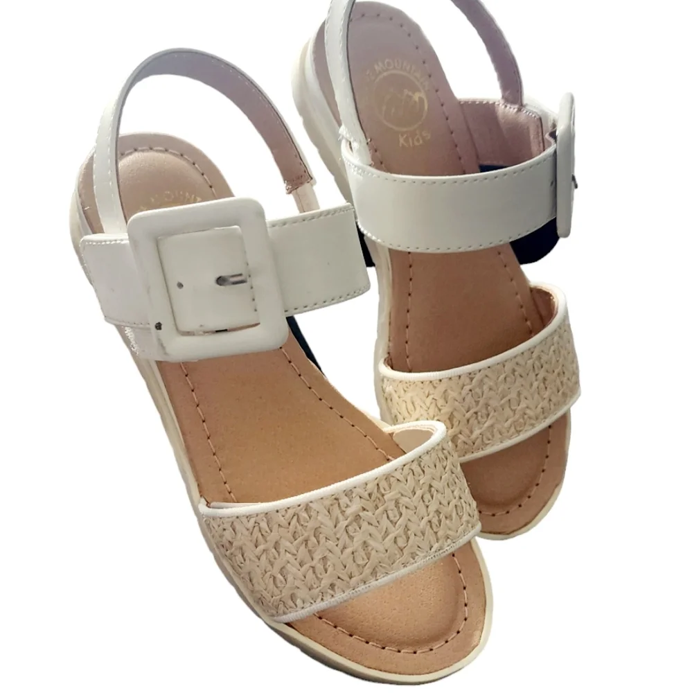 Big Girls White Mountain Kids Eastern Strappy Sandals Size 11